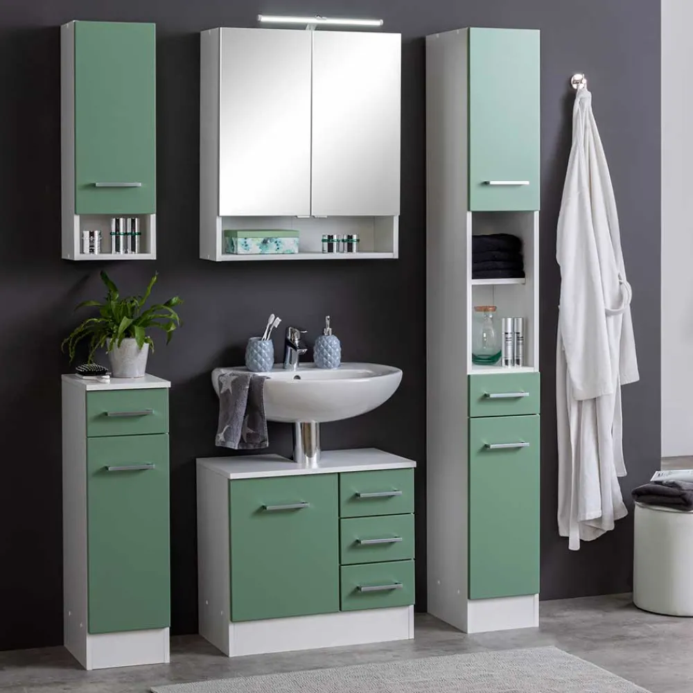 Wohnen 25x84x35 Unterschrank fürs Badezimmer in Grün - Loenixa
