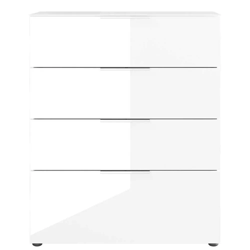 Wohnen 83x101x42 Vier-Schubladen-Kommode in Weiß - Thima
