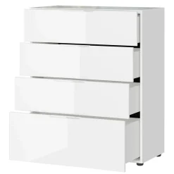 Wohnen 83x101x42 Vier-Schubladen-Kommode in Weiß - Thima