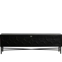 Wohnen Sideboards & Kommoden|Landhausmöbel*160x50x45 Vintage Design Lowboard in Schwarz - Illestra