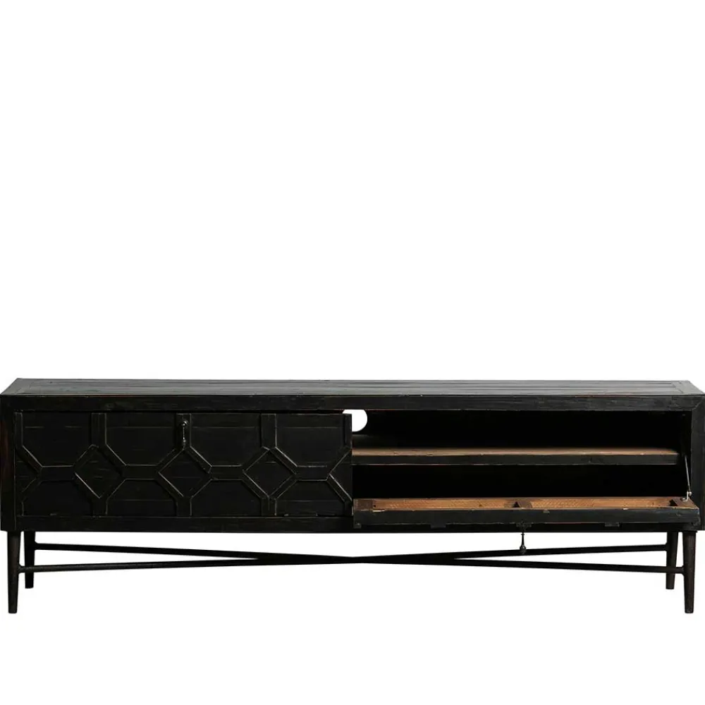 Wohnen Sideboards & Kommoden|Landhausmöbel*160x50x45 Vintage Design Lowboard in Schwarz - Illestra