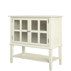 Wohnen Vintage Möbel*80x78x40 Vintage Glasschrank in Creme - Luan