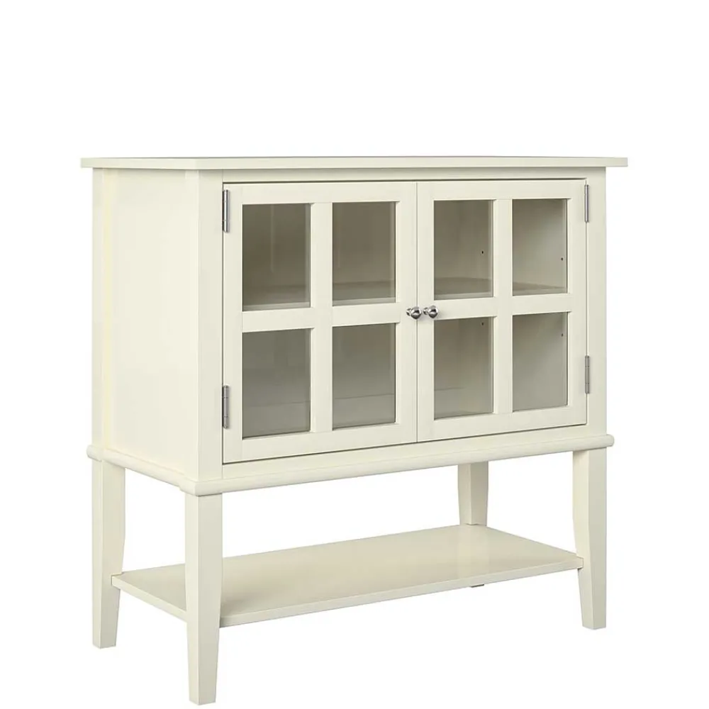 Wohnen Vintage Möbel*80x78x40 Vintage Glasschrank in Creme - Luan