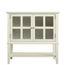 Wohnen Vintage Möbel*80x78x40 Vintage Glasschrank in Creme - Luan