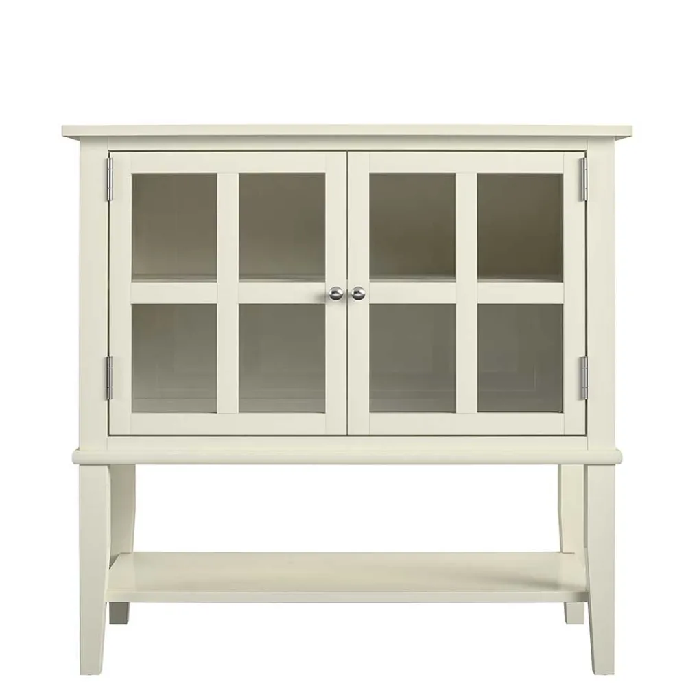 Wohnen Vintage Möbel*80x78x40 Vintage Glasschrank in Creme - Luan