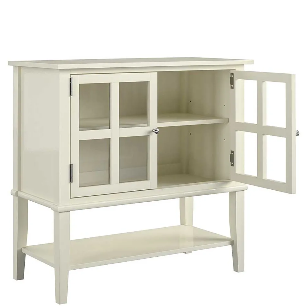 Wohnen Vintage Möbel*80x78x40 Vintage Glasschrank in Creme - Luan