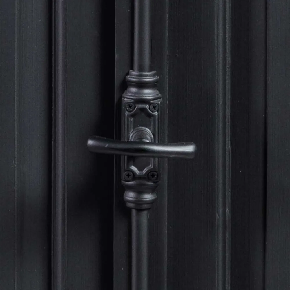 Wohnen 100x141x51 Vintage Vertiko in Schwarz & Teakfarben - Niovan