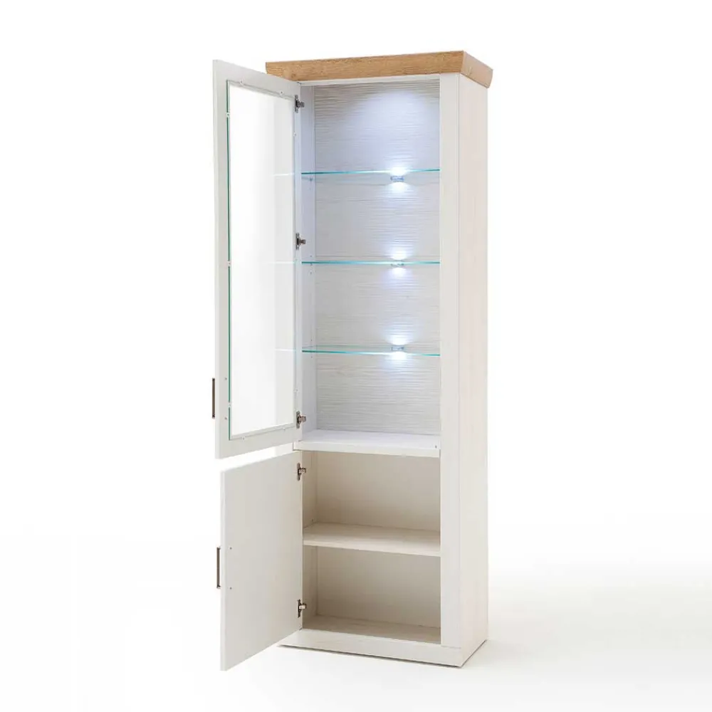 Wohnen Vitrinen|Wohnzimmer-Vitrinen*73x210x40 Vitrine - modernes Landhaus - Samula