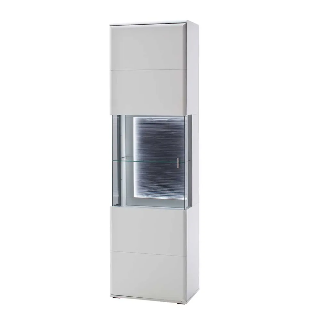 Wohnen Vitrinen|Wohnzimmer-Vitrinen*60x208x38 Vitrine in Weiß & Anthrazit - Hazime
