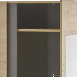 Wohnen Vitrinen|Wohnzimmer-Vitrinen*72x154x40 Vitrine in Wildeiche & Dunkelgrau - Lairian