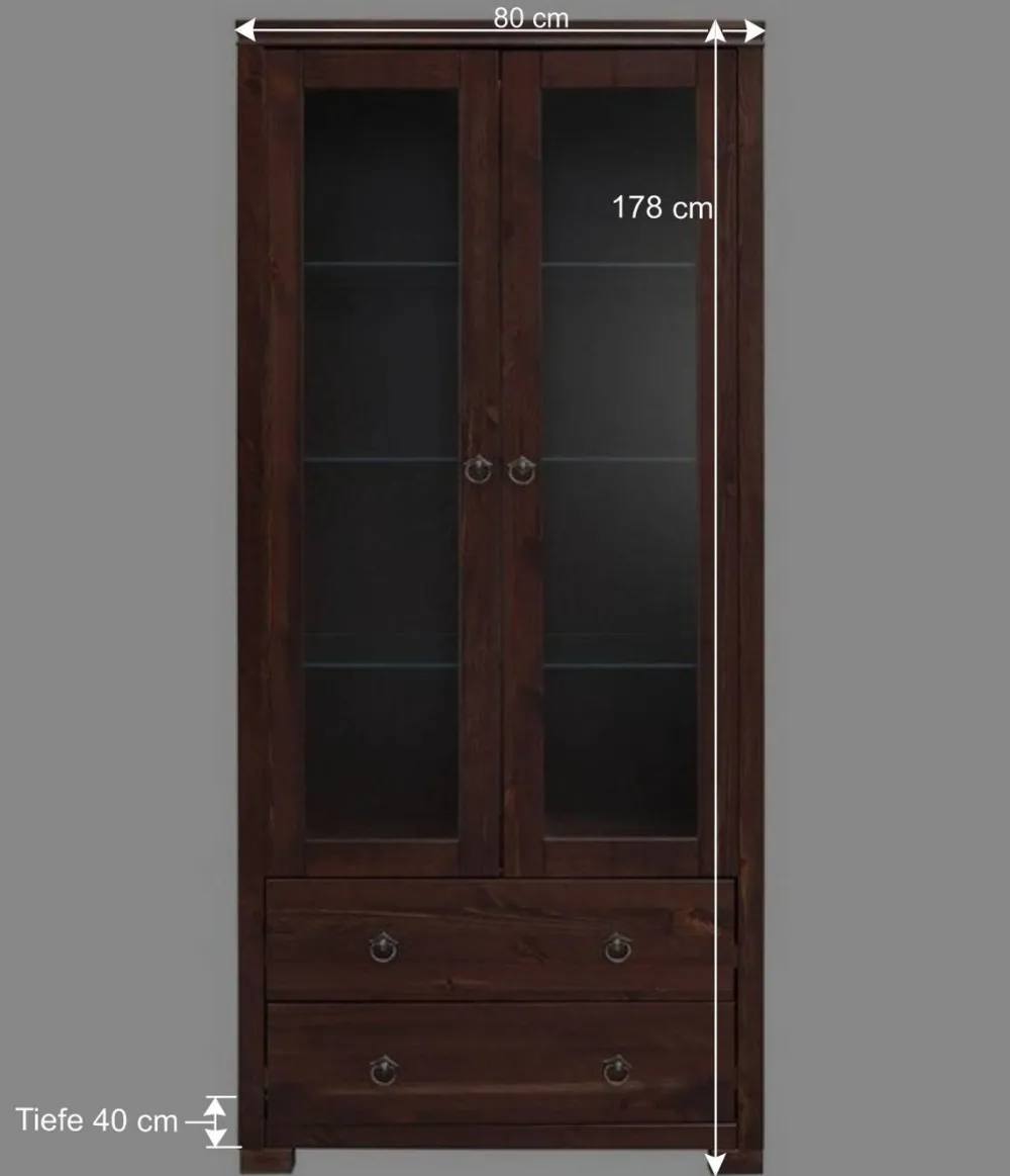 Wohnen Esszimmer-Vitrinen*80x178x40 Vitrine mit 2 Schubladen - Luvin