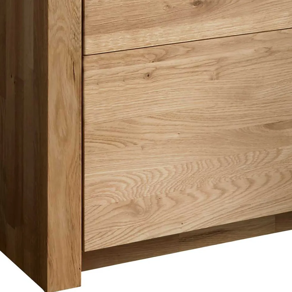 Wohnen 65x141x40 Vitrinenschrank aus Wildeiche Massivholz - Loitons