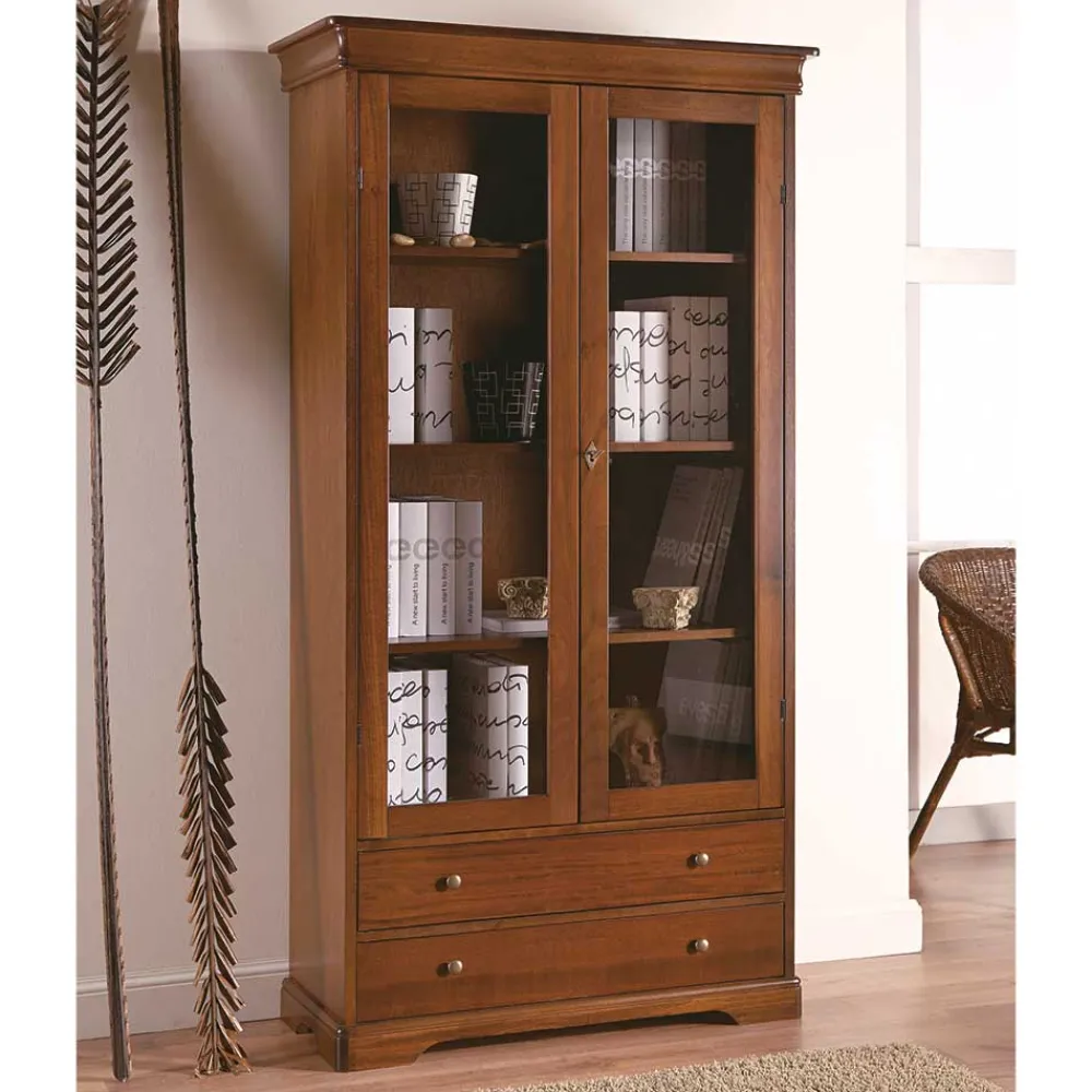 Wohnen 94x179x38 Vitrinenschrank im klassischen Stil - Lemerzi