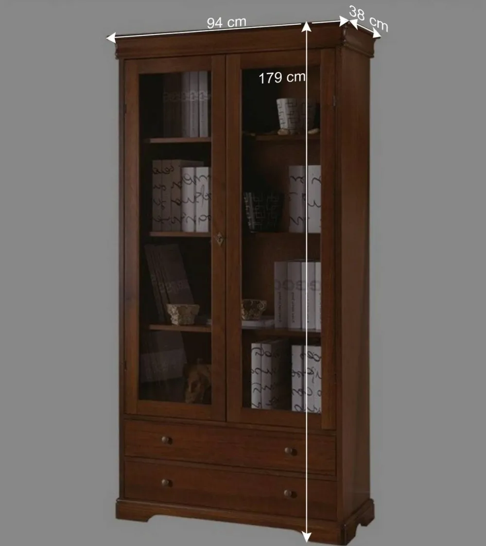 Wohnen 94x179x38 Vitrinenschrank im klassischen Stil - Lemerzi
