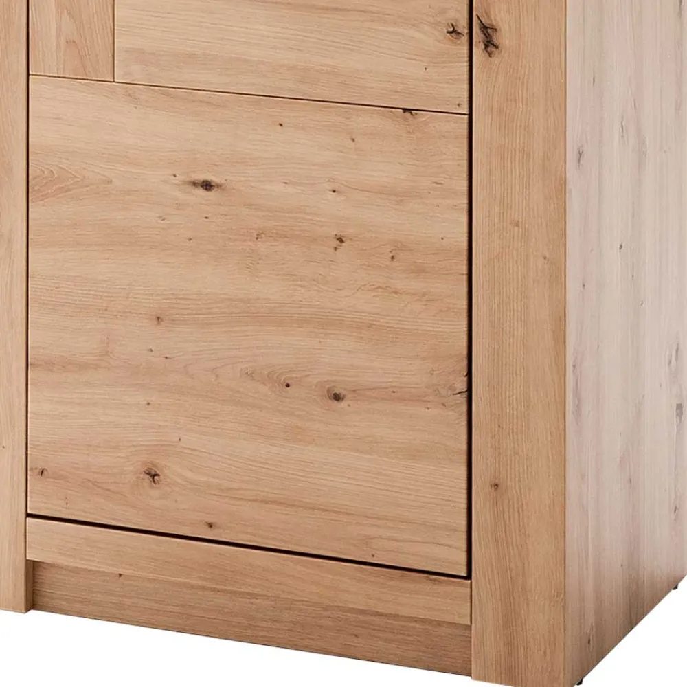 Wohnen 74x211x45 Vitrinenschrank in Eiche Dekor - Wykina
