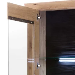 Wohnen 74x211x45 Vitrinenschrank in Eiche Dekor - Wykina