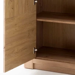 Wohnen 74x211x45 Vitrinenschrank in Eiche Dekor - Wykina