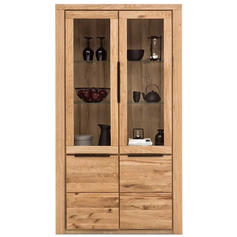 Wohnen 108x199,5x40 Vitrinenschrank 4-türig - Nelenia