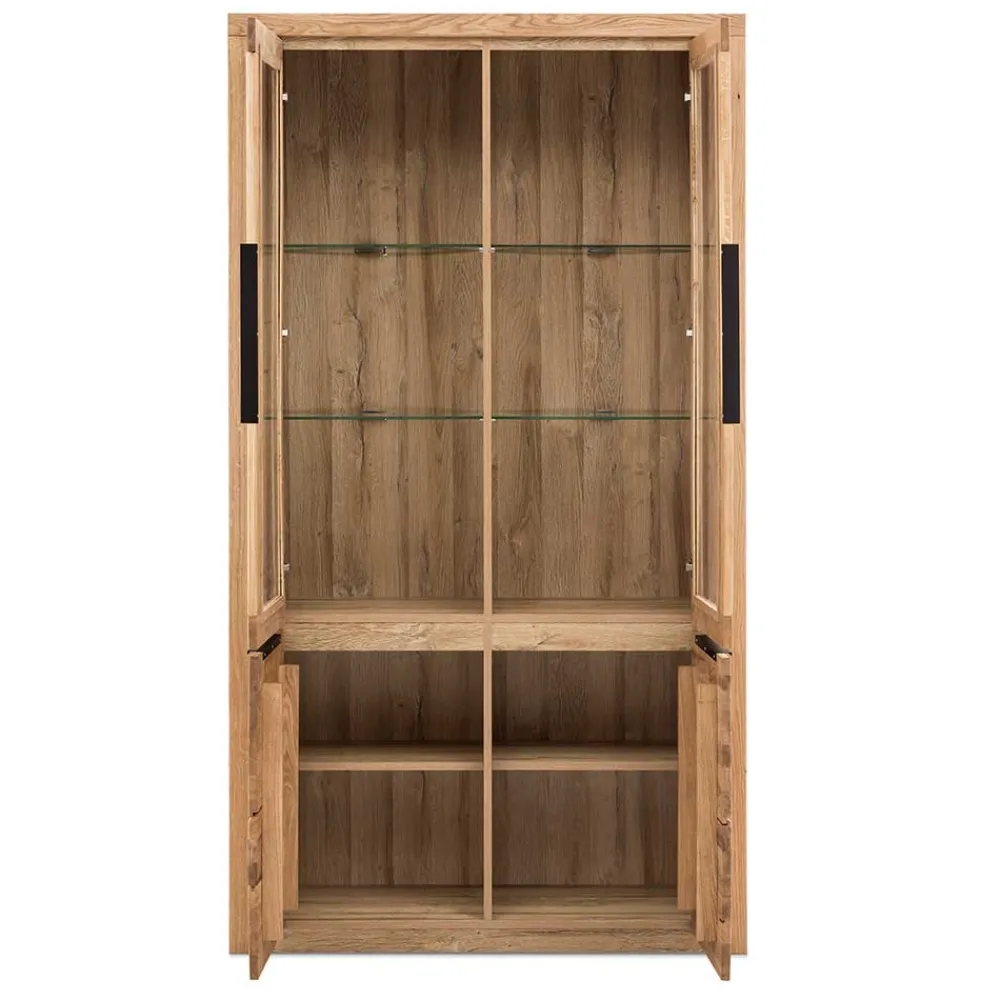 Wohnen 108x199,5x40 Vitrinenschrank 4-türig - Nelenia