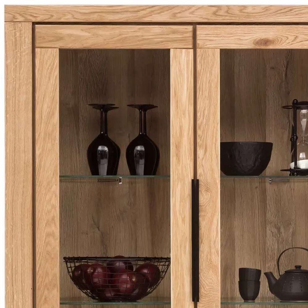 Wohnen 108x199,5x40 Vitrinenschrank 4-türig - Nelenia