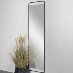 Wohnen 46x175x3 Wand Hängespiegel in Schwarz - Mentrakin