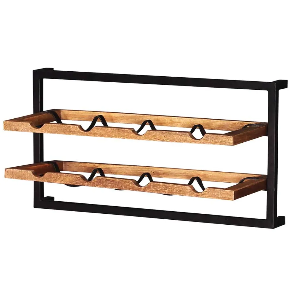 Wohnen 65x35x25 Wand Weinregal für acht Flaschen - Evradon