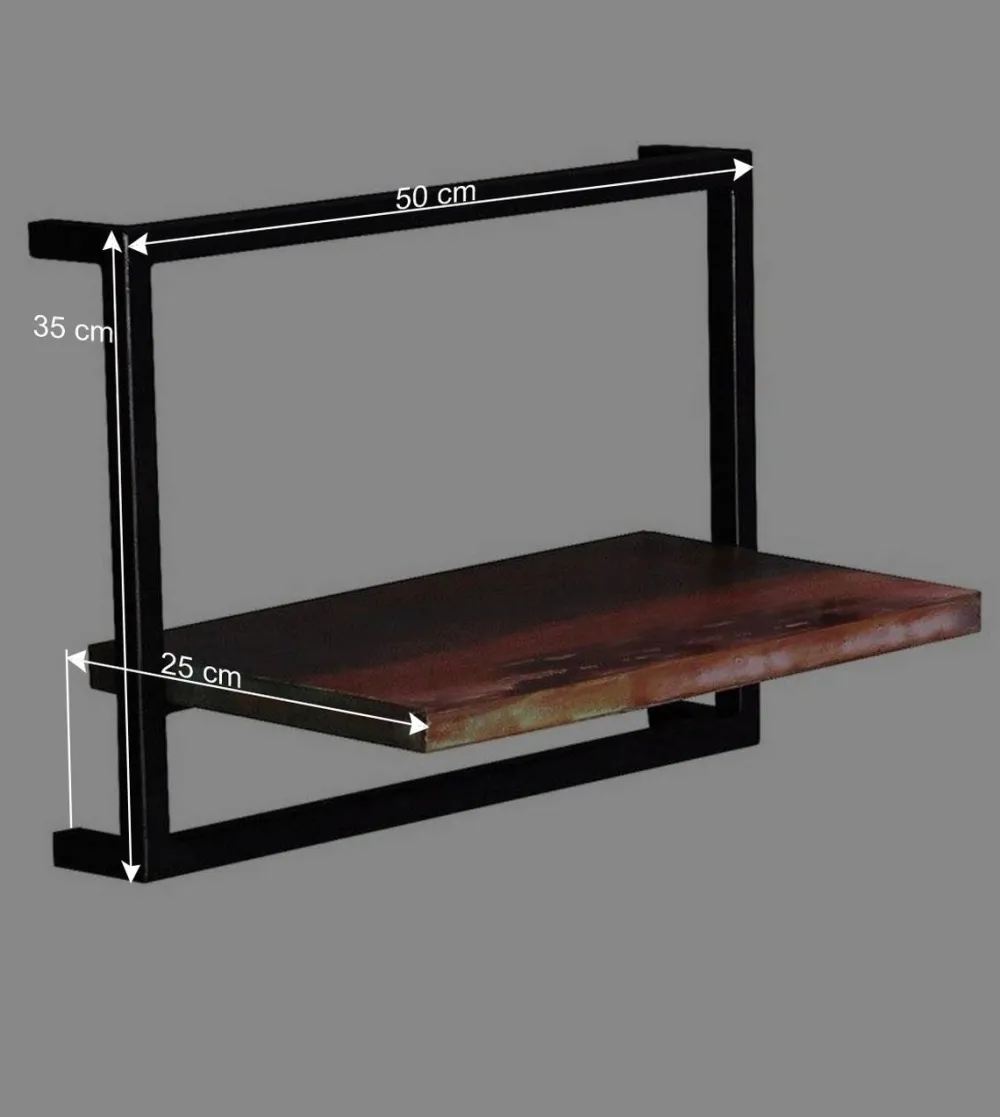 Wohnen Esszimmerregale|Regale*50x35x25 Wandboard aus Altholz mit Metallrahmen - Jamaica