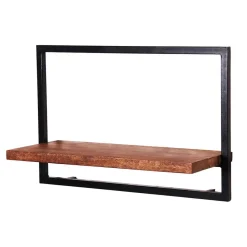 Wohnen Wohnzimmer-Regale|Esszimmerregale*65x25x35 Wandboard aus Holz & Altmetall - Mendoza