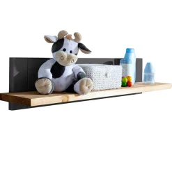 Wohnen Kinderregale*99x22x21 Wandboard in Grau & Eichefarben - Juwanna