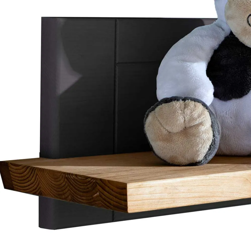 Wohnen Kinderregale*99x22x21 Wandboard in Grau & Eichefarben - Juwanna