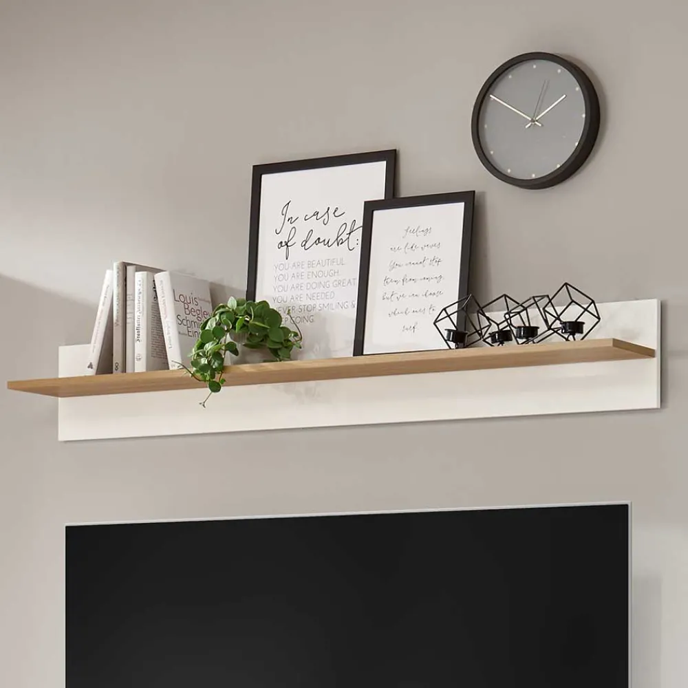 Wohnen Skandinavische Möbel|Wohnzimmer-Regale*138x20x20 Wandboard mit Rückwand - Myrda