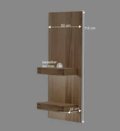 Wohnen Esszimmerregale|Regale*50x115x25 Wandboard mit zwei Ablageböden - Crupean