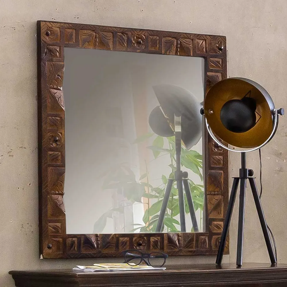 Wohnen Kolonialmöbel|Spiegel*68x79x8 Wandspiegel im Kolonialstil - Solapura
