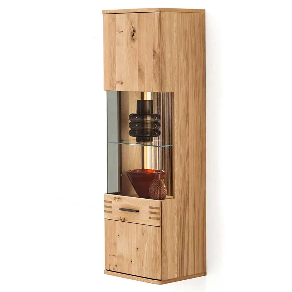 Wohnen Esszimmer-Vitrinen*45x149x37 Wandvitrine in Eiche Bianco - Crupean