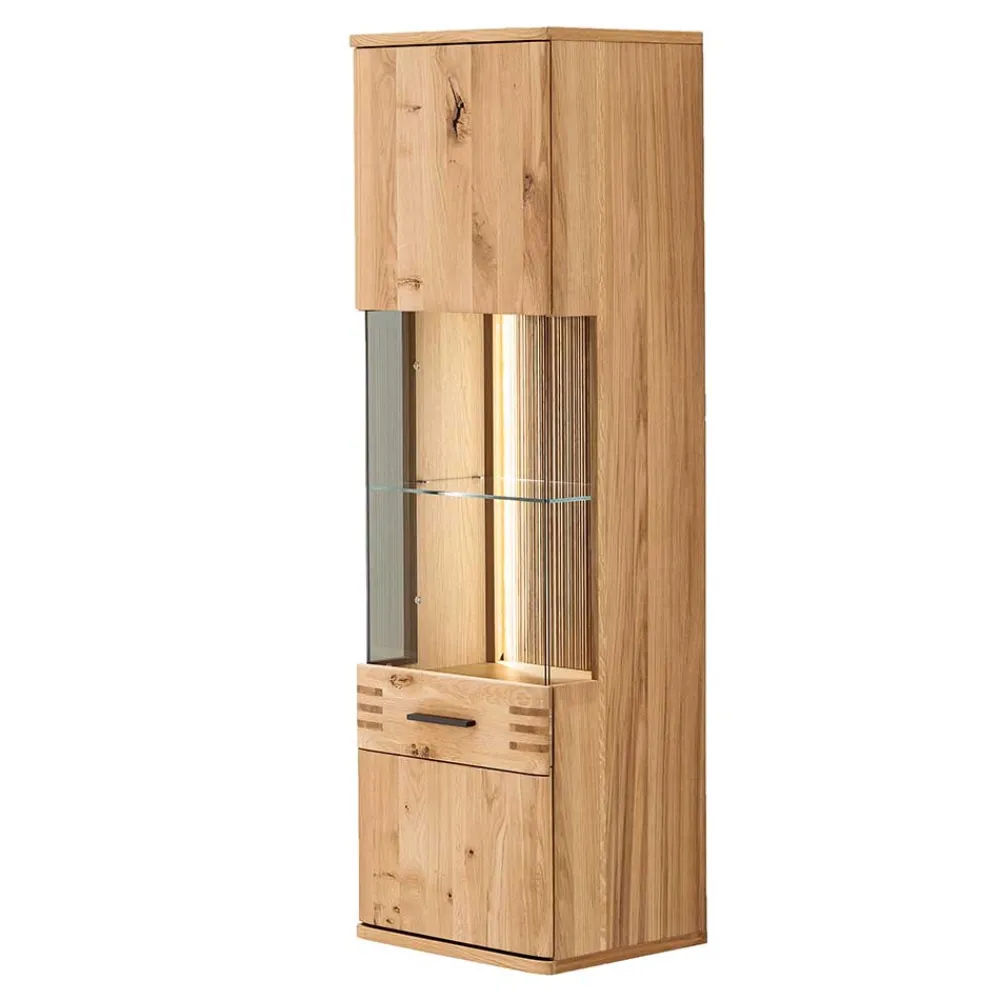 Wohnen Esszimmer-Vitrinen*45x149x37 Wandvitrine in Eiche Bianco - Crupean