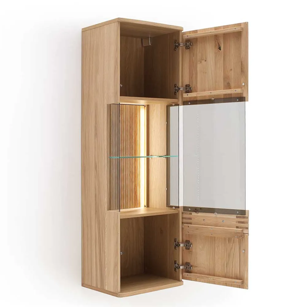 Wohnen Esszimmer-Vitrinen*45x149x37 Wandvitrine in Eiche Bianco - Crupean