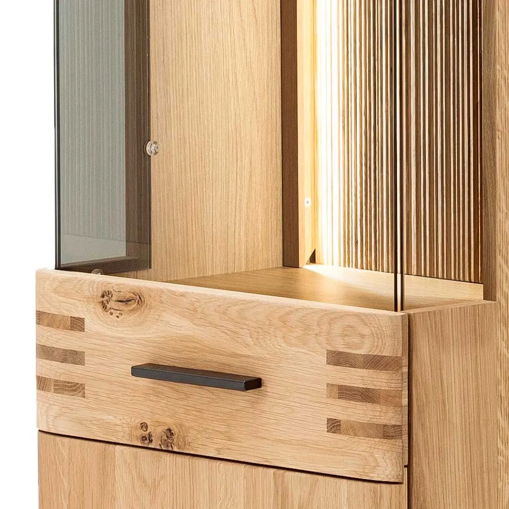 Wohnen Esszimmer-Vitrinen*45x149x37 Wandvitrine in Eiche Bianco - Crupean