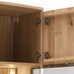 Wohnen Esszimmer-Vitrinen*45x149x37 Wandvitrine in Eiche Bianco - Crupean