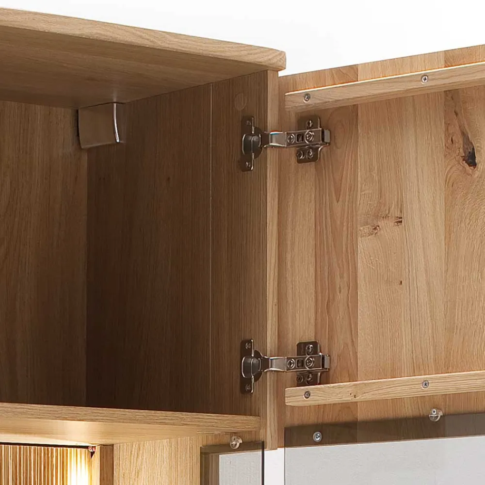 Wohnen Esszimmer-Vitrinen*45x149x37 Wandvitrine in Eiche Bianco - Crupean