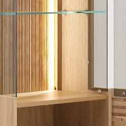 Wohnen Esszimmer-Vitrinen*45x149x37 Wandvitrine in Eiche Bianco - Crupean