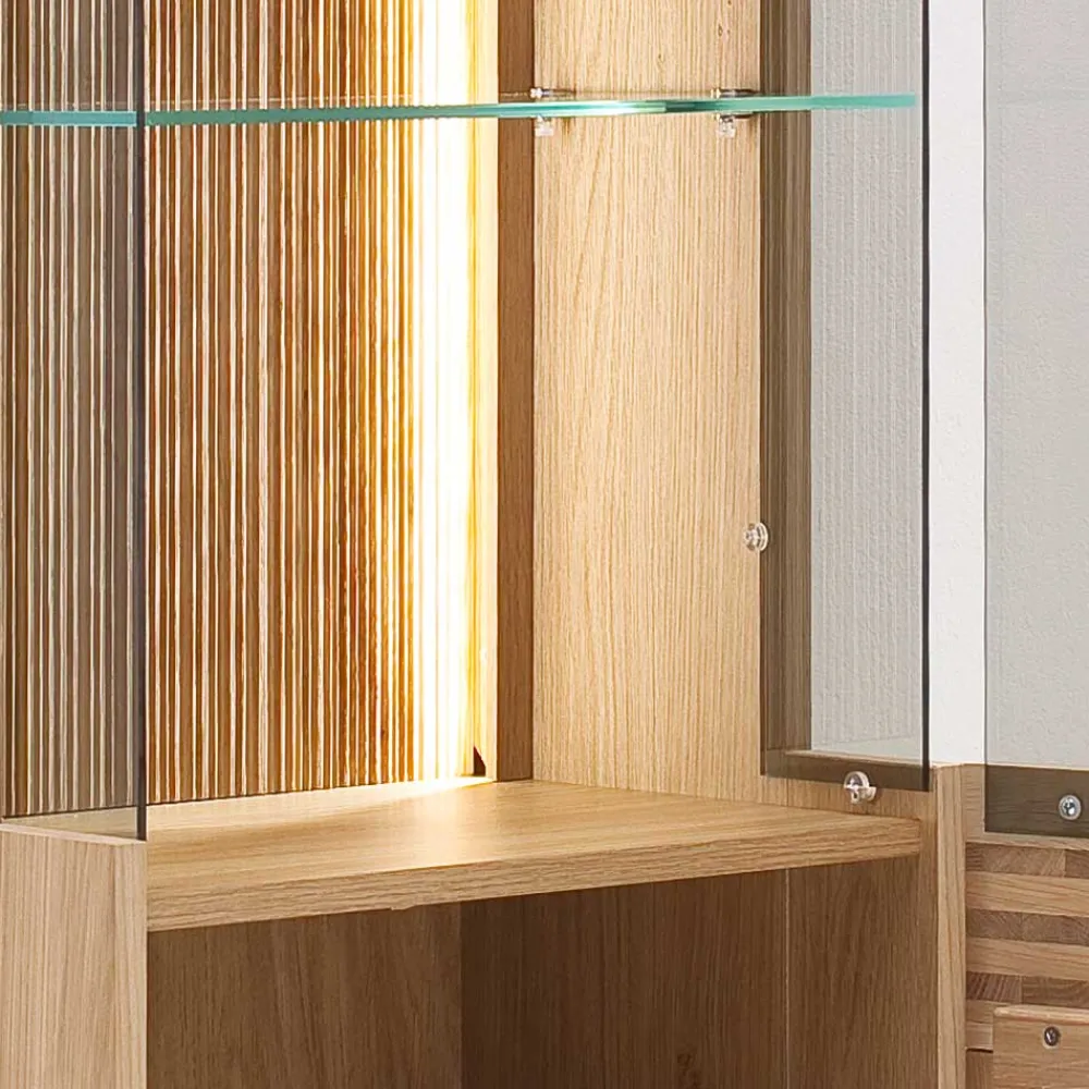 Wohnen Esszimmer-Vitrinen*45x149x37 Wandvitrine in Eiche Bianco - Crupean