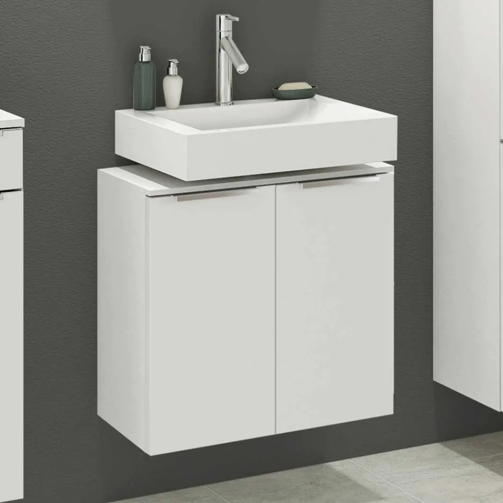 Wohnen 60x55x35 Waschbeckenschrank für Stand- & Wandmontage - Livendas