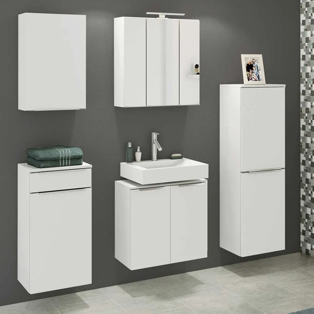 Wohnen 60x55x35 Waschbeckenschrank für Stand- & Wandmontage - Livendas