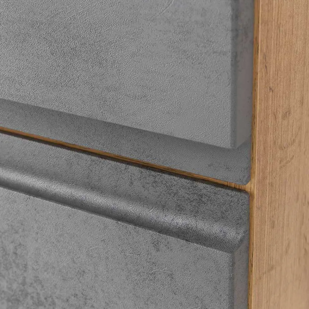 Wohnen Waschtisch|Waschbeckenunterschränke*105x63x47 Waschtisch hängend in Wildeiche & Beton - Mia