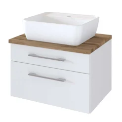 Wohnen 60x55x47 Waschtisch in Weiß Wildeiche - Enwicos