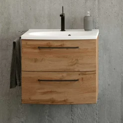 Wohnen Badschränke|Waschtisch*60x54x45 Waschtischkonsole in Wildeiche Optik - Arazony