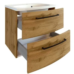 Wohnen Badschränke|Waschtisch*60x54x45 Waschtischkonsole in Wildeiche Optik - Arazony