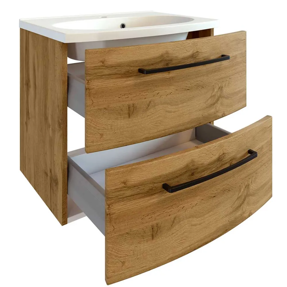 Wohnen Badschränke|Waschtisch*60x54x45 Waschtischkonsole in Wildeiche Optik - Arazony