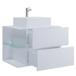 Wohnen 73x93x52 Weißer Waschplatz für Wandmontage - Ziovarica