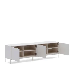 Wohnen 195x55x40 Weißes Lowboard modern - Dresconio